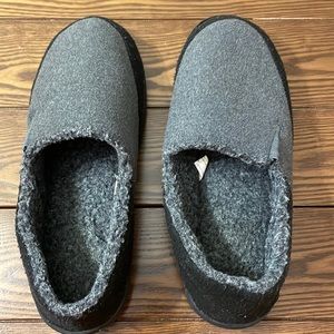 Sz 9 Zigzagger Men's Comfort Fleece Slippers Memory Foam Gray/Black